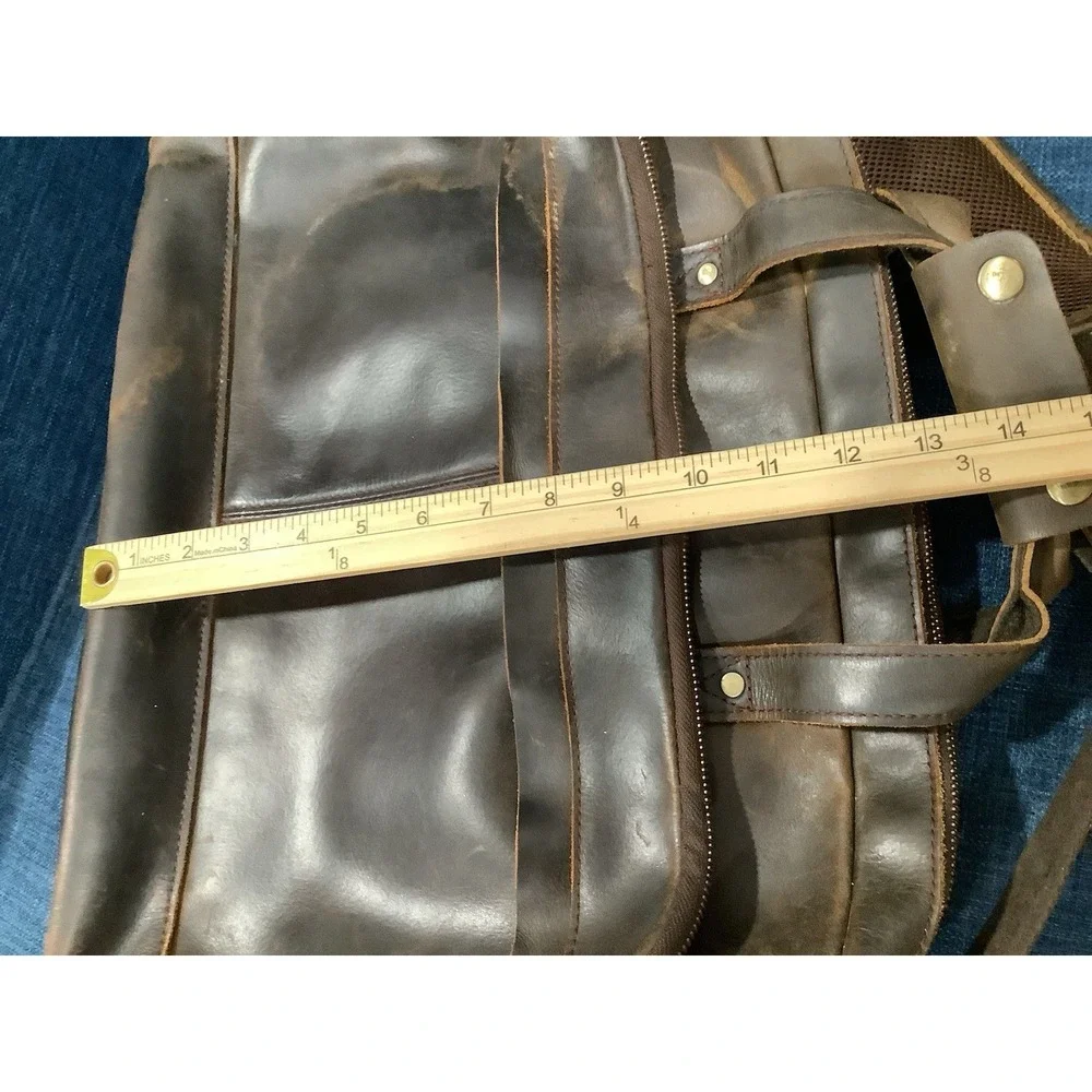 Vintage Genuine Leather Briefcase Men's  Laptop Messenger Bag